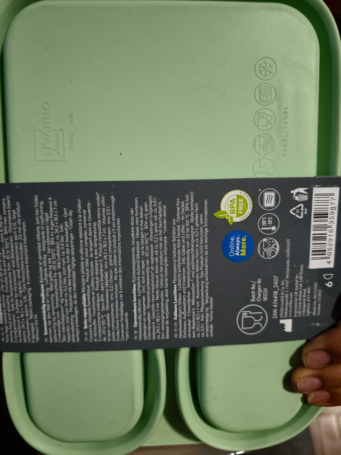 Lunchbox Plegable Livarno Home | Recipiente para comida